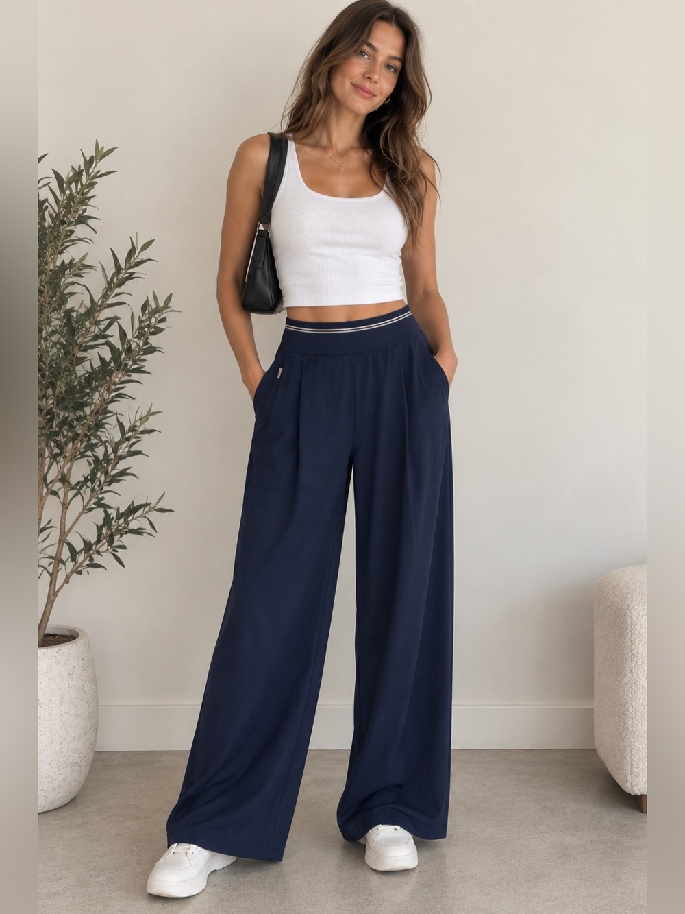 Athleta Women’s Navy Wide Leg Pants Size Medium Tall